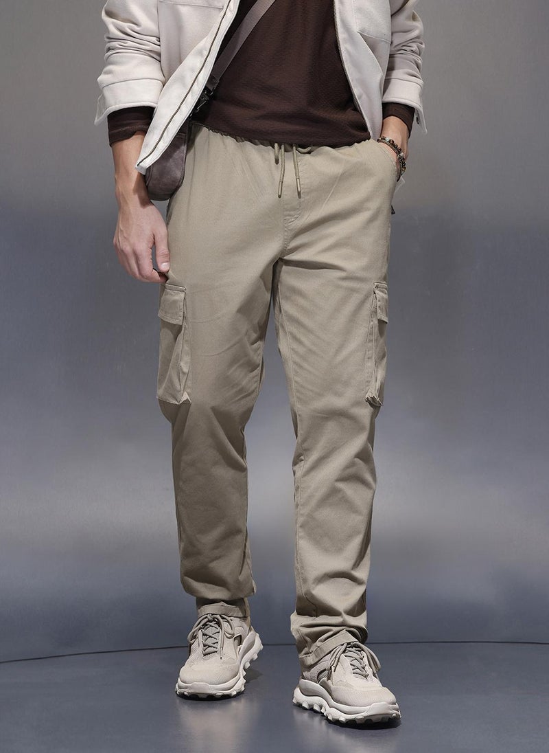 Wrogn Straight Fit Joggers  | Olive - Image 1